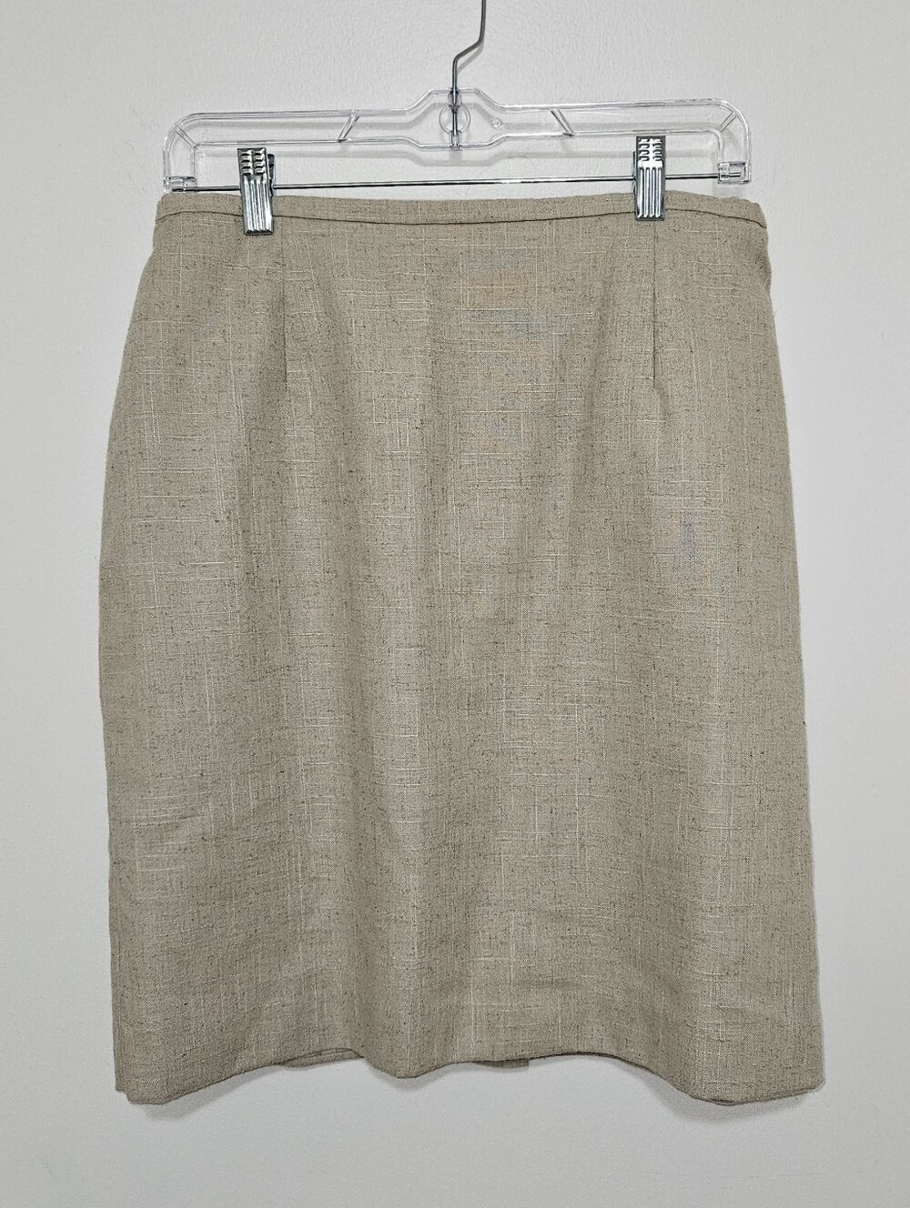 dressbarn Neutral Beige Textured Lined Pencil Skirt Size 12